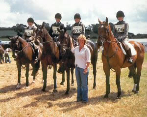 Sophie with 4 pupils at the Cadenza Purston Manor Horse trials JRN Section 2005